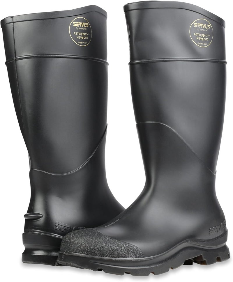 SERVUS Store Comfort Technology 14" PVC Steel Toe Men's Work Boots, Black - Steel Toe, 10 - Image 4