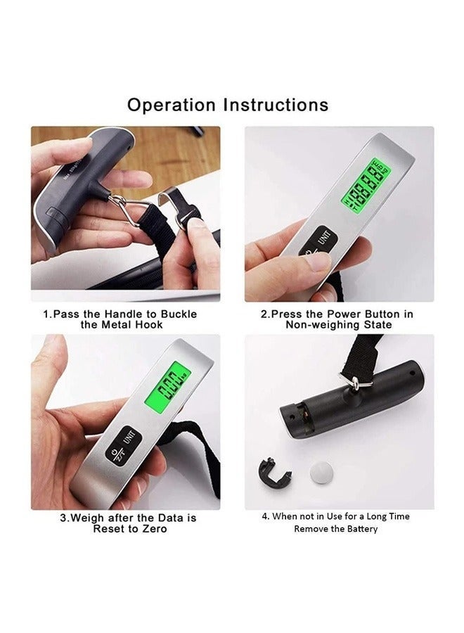NYVIO Digital Hanging Luggage Scale Portable Handheld Baggage Scale for Travel Suitcase Scale for Traveling with LCD Display 50kg/110lb - Image 3