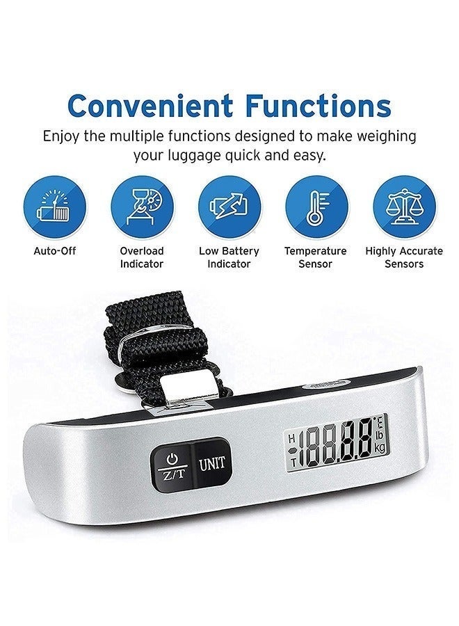 NYVIO Digital Hanging Luggage Scale Portable Handheld Baggage Scale for Travel Suitcase Scale for Traveling with LCD Display 50kg/110lb - Image 4