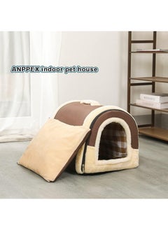AMICA AMICA Igloo Dog House, Portable Cat Igloo Bed with Removable Cushion, 2 in 1 Washable Cozy Dog Igloo Bed Cat Cave, Foldable Non-Slip Warm for Pets Puppy Kitten Rabbit (Small)  - Image 2