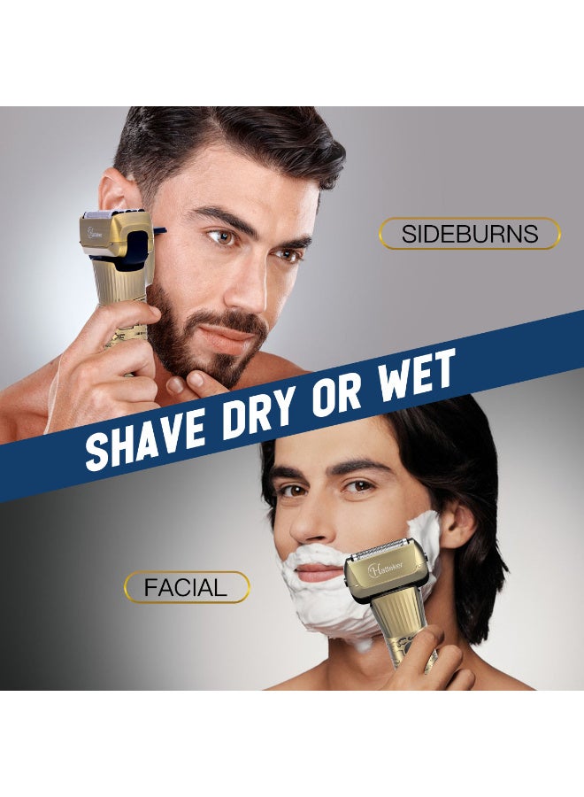 Hatteker Foil Shaver Electric Razor Men's Shaver T-Blade Trimmer Beard Trimmer Beard Clipper Hair Clipper LED Display Waterproof Wet/Dry Shaver Kit 2 in 1 - Image 5