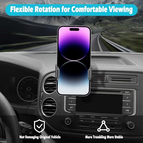 AOUKKL Car Phone Holder Fits for Volkswagen VW Tiguan 2009-2017 Accessories,Thick Cases Friendly,Cell Phone Mount for 4.7-7 in Phones,360 Degree Rotation,Easy to Install - Image 2