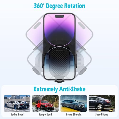 AOUKKL Car Phone Holder Fits for Volkswagen VW Tiguan 2009-2017 Accessories,Thick Cases Friendly,Cell Phone Mount for 4.7-7 in Phones,360 Degree Rotation,Easy to Install - Image 3