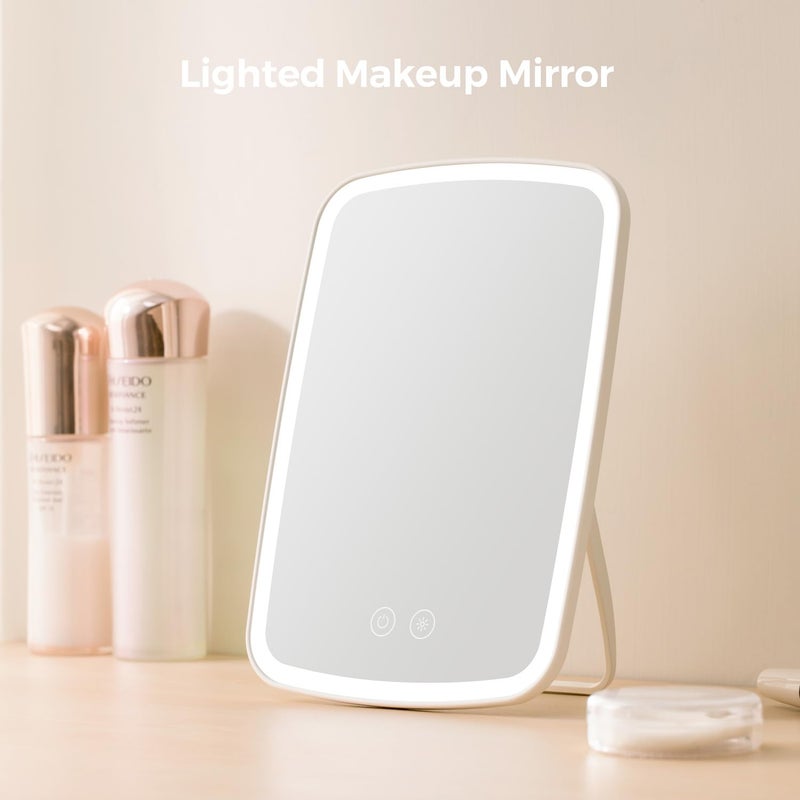 NEZZOE Lighted Makeup Mirror, Portable Mirror with Lights, 1500mAh Rechargeable Vanity Mirror with 3 Colors and Brightness Adjustable - Image 3