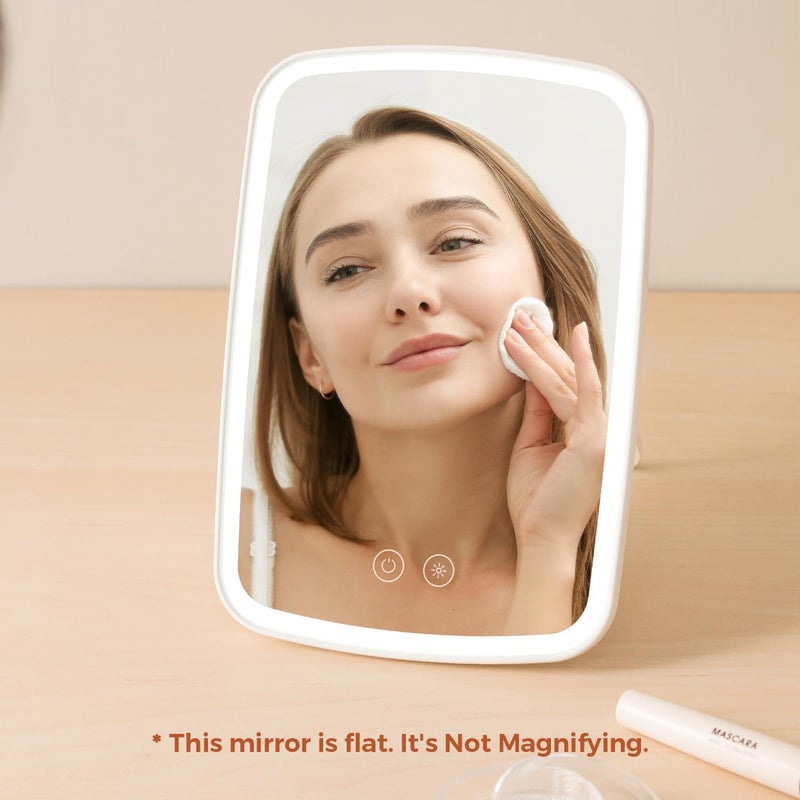 NEZZOE Lighted Makeup Mirror, Portable Mirror with Lights, 1500mAh Rechargeable Vanity Mirror with 3 Colors and Brightness Adjustable - Image 5