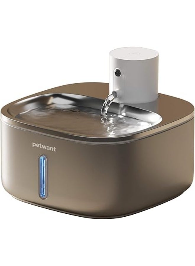 Cat Water Fountain, 5000mA Rechargeable, 3 Modes, Motion Sensor, 80 Days Battery Life