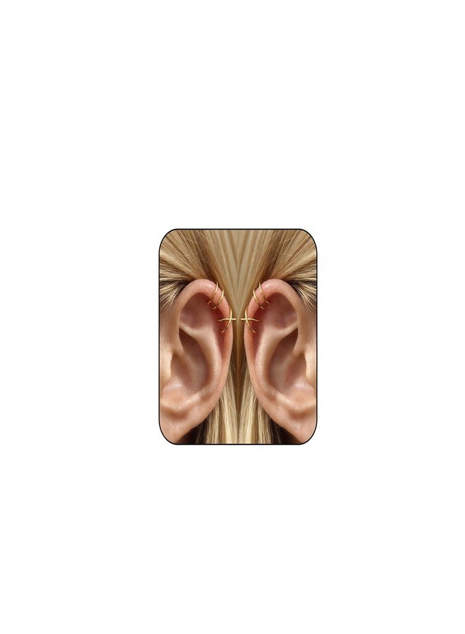 HTH Ear Cuffs Non Piercing Earrings Ear Cuff Hoop Huggie Non Pierced Fake Earrings Trendy Clip on Cartilage for Women, Copper, No Gemstone - Image 1