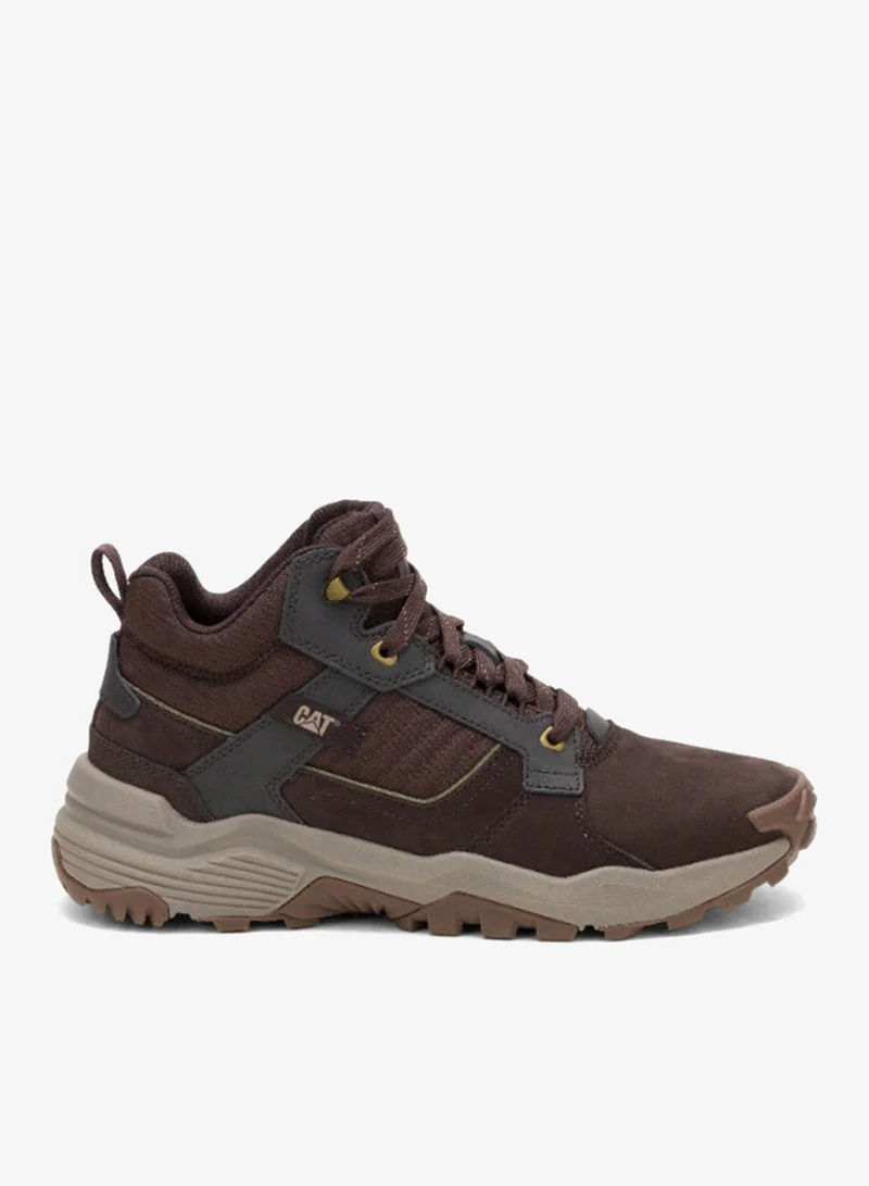 Caterpillar Grapple Leather Mid Men’s Casual Shoe – Coffee Bean, Tumbled Nubuck & PU Suede, EVA Comfort Midsole, Slip‑Resistant Rubber Outsole