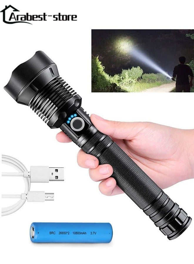 Arabest Super Bright 90000 Lumens XHP70.2 LED Flashlight - Rechargeable 10000mAh Zoomable Tactical Torch Light, High Power & IPX5 Waterproof，Tose Light - Image 1
