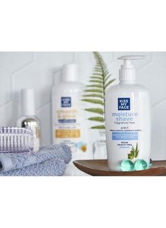 Kiss My face Fragrance Free Moisture Shave 4 In 1 Shaving Cream Cruelty Free And Vegan With Added Olive Oil And Aloe Leaf Extract Vitamin E Rich 11 Fl Oz Pump Bottle  - Image 5