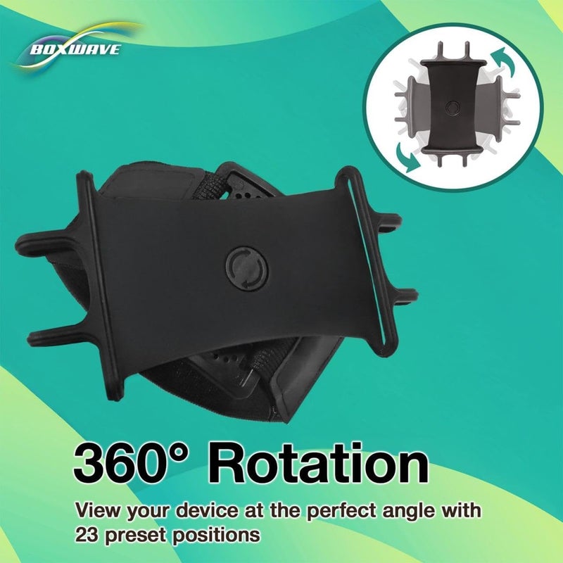 BoxWave Holster Compatible with Sony NW-A40 Walkman - ActiveStretch Sport Armband, Adjustable Armband for Workout and Running - Jet Black - Image 4