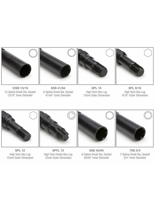 Steelman Pro 78537 16-Piece Locking Lug Nut Master Key Set for Auto Mechanics Variety of Spline Star and Hex Style Keys Thin-Walled/Extra-Long Lug Keys to Prevent Damage to Wheels Double-Hex Heads - Image 4