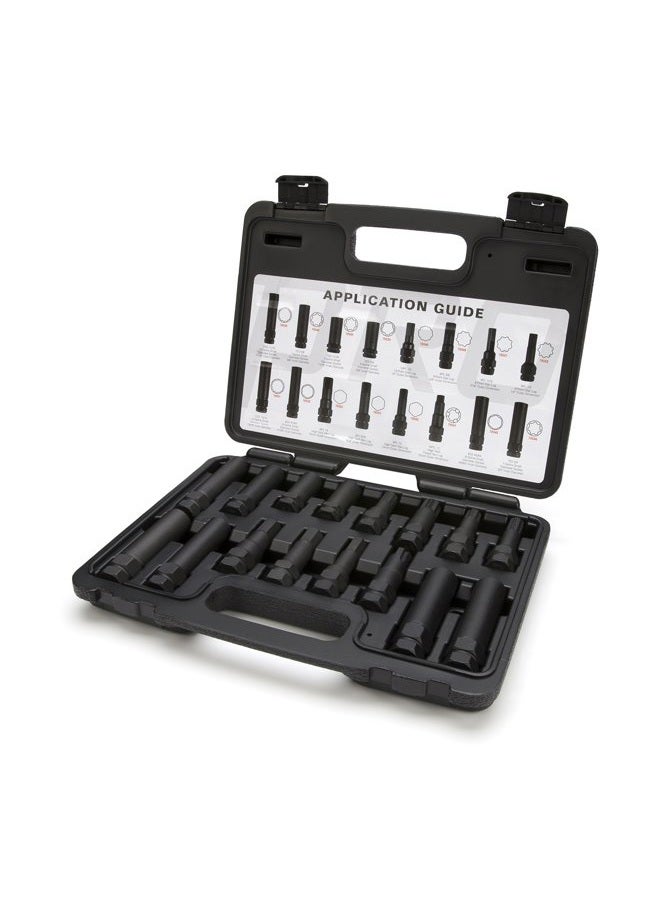 Steelman Pro 78537 16-Piece Locking Lug Nut Master Key Set for Auto Mechanics Variety of Spline Star and Hex Style Keys Thin-Walled/Extra-Long Lug Keys to Prevent Damage to Wheels Double-Hex Heads - Image 1