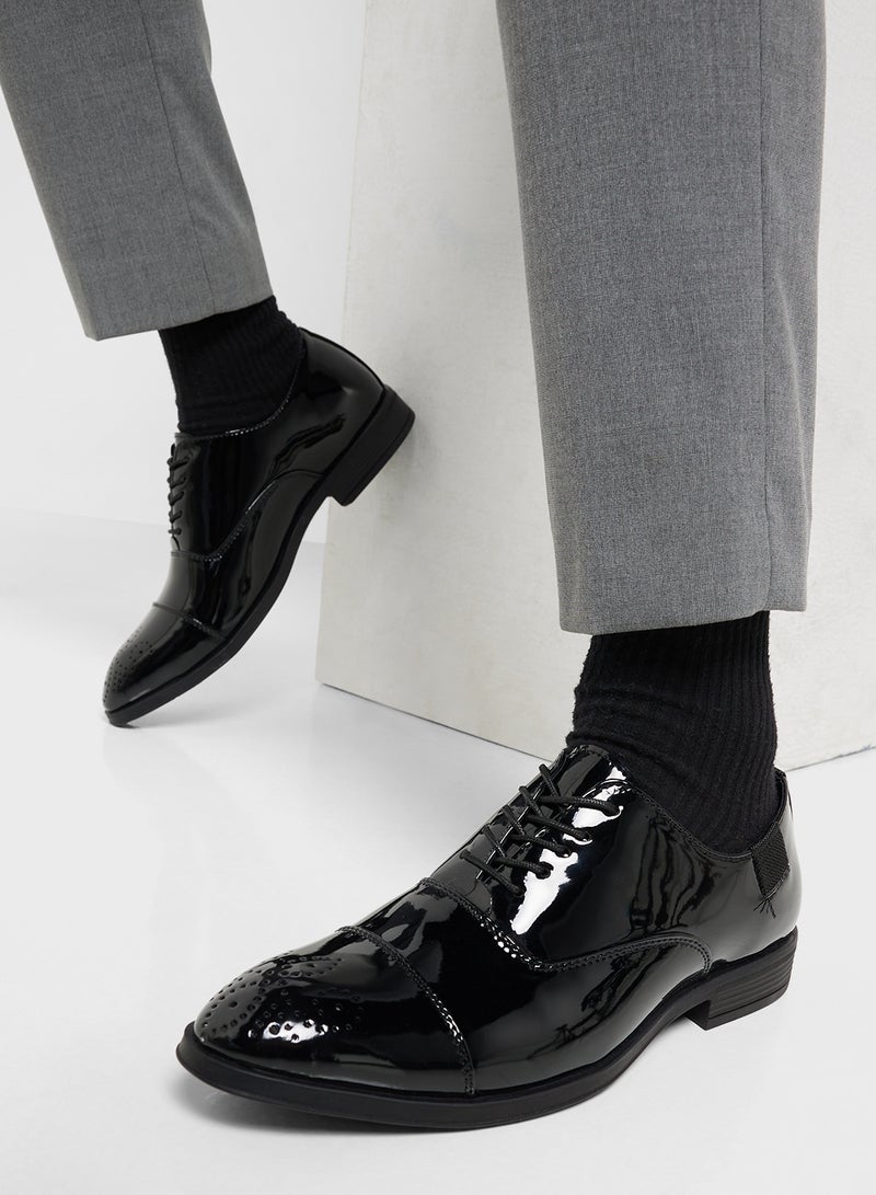 Robert Wood Brogue Design Patent Oxford Lace Ups - Image 5