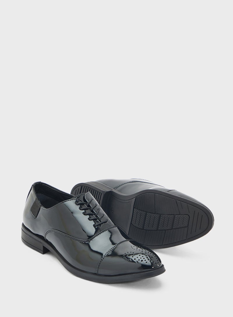 Robert Wood Brogue Design Patent Oxford Lace Ups - Image 3