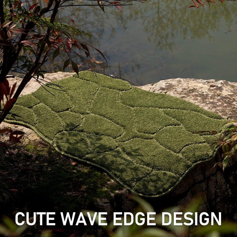 BSICPRO Large Bathroom Rugs Runner  22x47 Inches Long Bath Mats for Bathroom Non Slip  Soft Absorbent and Quick Dry Microfiber Bath Rugs for Bathroom  Machine Washable (Olive Green) - Image 4