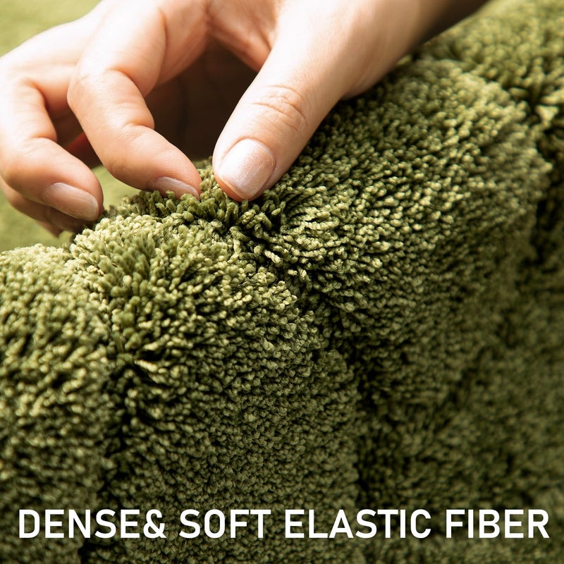 BSICPRO Large Bathroom Rugs Runner  22x47 Inches Long Bath Mats for Bathroom Non Slip  Soft Absorbent and Quick Dry Microfiber Bath Rugs for Bathroom  Machine Washable (Olive Green) - Image 1