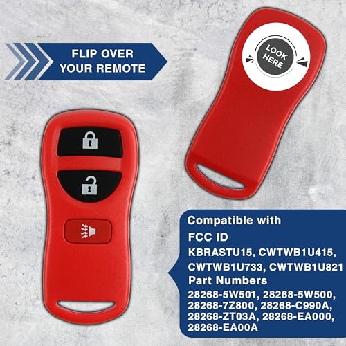 KeylessOption Key Fob for 2002 2003 2004 2005 2006 2007 2008 2009 2010 2011 2012 2013 2014 2015 2016 2017 Nissan Titan Rogue Infiniti Remote, 3-Button KBRASTU15, Programming Guide Included - Image 4