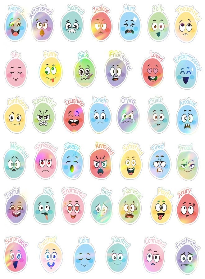 Starboling 800 pcs Emotion Stickers,Face Emotion Feelings Stickers for Kids,40 Different Funny Mood Incentive Stickers,Teacher Reward Sticker for Classroom,Home,School(Morandi) - Image 1