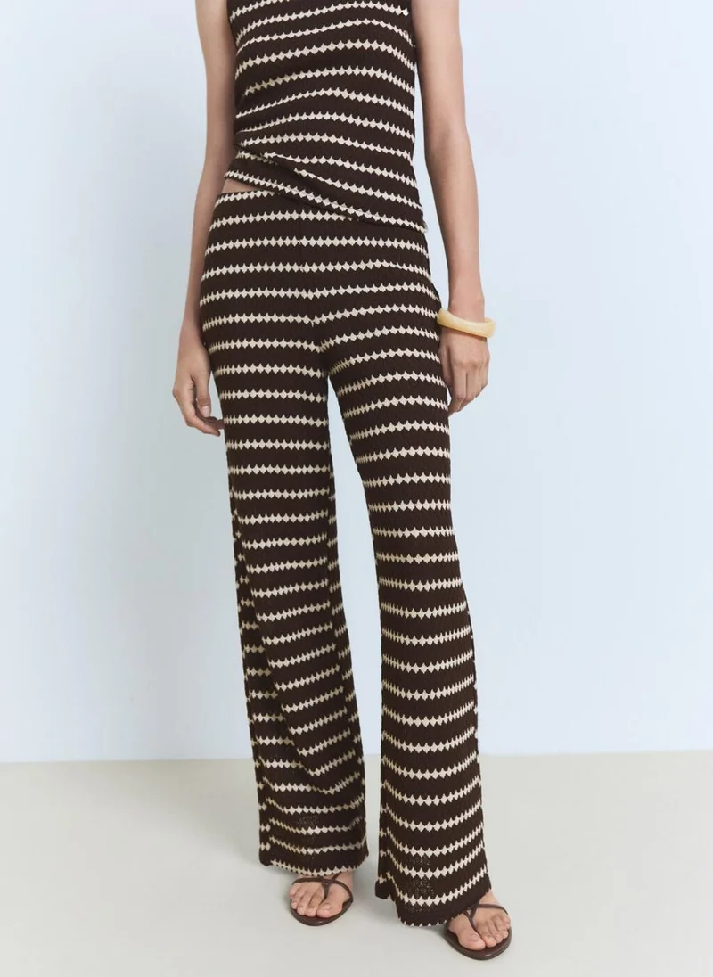 MANGO Geometric Print Regular Fit Trousers