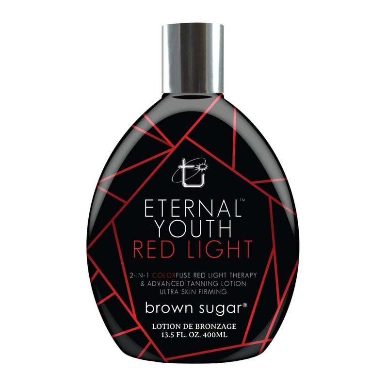 Brown Sugar Eternal Youth Advanced Tanning Lotion 13.5 oz â€“ Red Light Technology, Age-Defying Formula, Skin Firming & Hydrating for Youthful Radiant Glow