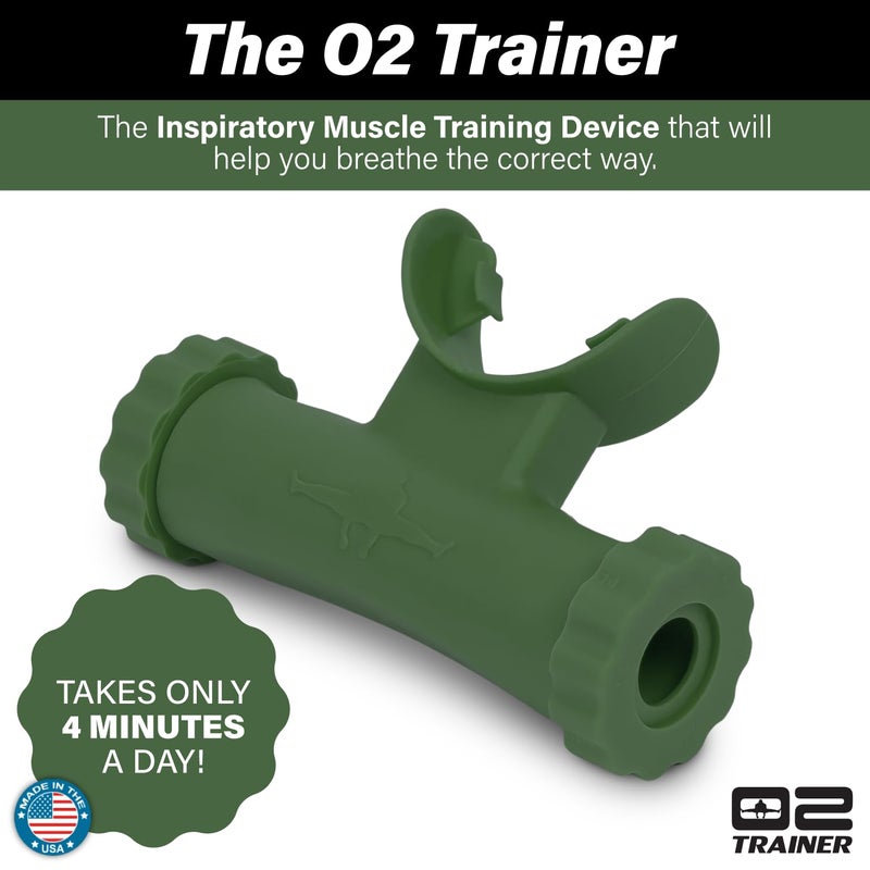 Bas Rutten Bas Rutten O2 Inspiratory Muscle Training Device for Improving Diaphragmatic Breathing | Portable Lung Muscle and Respiratory Power Training Device | High Altitude Breathing Trainer | Green - Image 2
