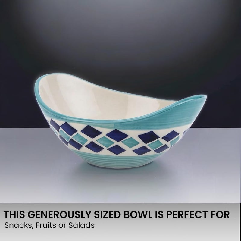KITTENS Ceramic Serving Bowl in Boat Shaped Snacks Serving Bowls Set of 2 Microwave and Dishwasher Safe and Food Grade Material Blue - Image 2