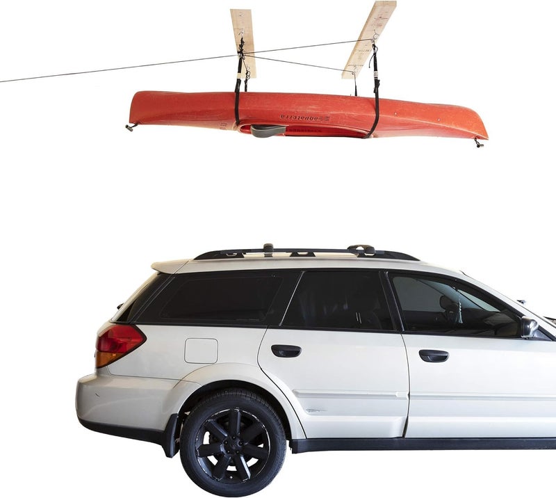 HARKEN Hoister - Overhead Garage Storage 2 Point Hoist System for Bikes, Kayaks, Surf & Paddle Boards (60lb Capacity, 16ft Ceiling) Safe Anti-Drop System, One-Person Operation - 7807.16 - Image 1