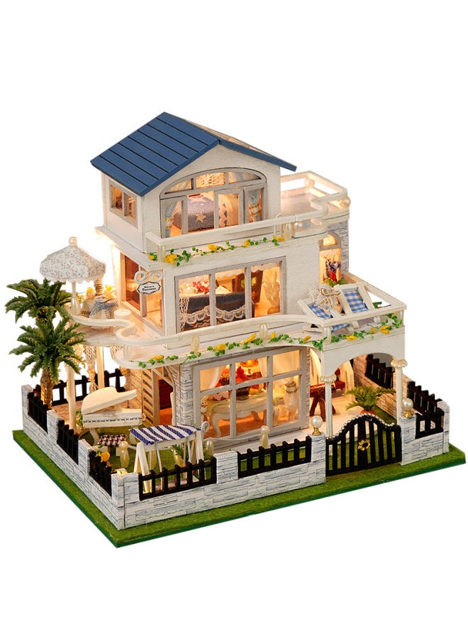 Tianyu Diy Cabin TC15 Mini Blue Waltz نموذج كتاب إبداعي ثلاثي الأبعاد مُجمَّع يدويًا - اللون: Tc15 Mini Blue Waltz-صيني - Image 1