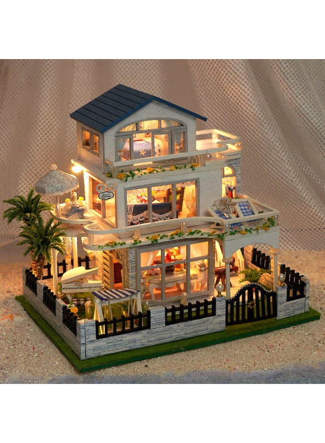 Tianyu Diy Cabin TC15 Mini Blue Waltz نموذج كتاب إبداعي ثلاثي الأبعاد مُجمَّع يدويًا - اللون: Tc15 Mini Blue Waltz-صيني - Image 3