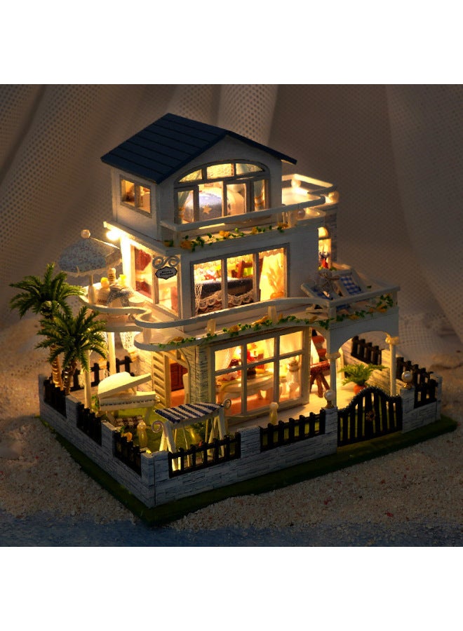 Tianyu Diy Cabin TC15 Mini Blue Waltz نموذج كتاب إبداعي ثلاثي الأبعاد مُجمَّع يدويًا - اللون: Tc15 Mini Blue Waltz-صيني - Image 4