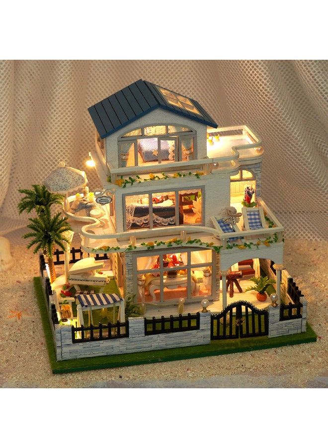 Tianyu Diy Cabin TC15 Mini Blue Waltz نموذج كتاب إبداعي ثلاثي الأبعاد مُجمَّع يدويًا - اللون: Tc15 Mini Blue Waltz-صيني - Image 2