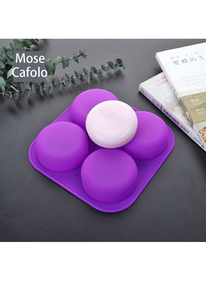 Mose Cafolo 2 Pcs Glossy Silicone Molds 4 Cavity Round Shaped Mold for DIY Soap Making, Chocolate Making, Candle Making, Polymer Clay - Image 3