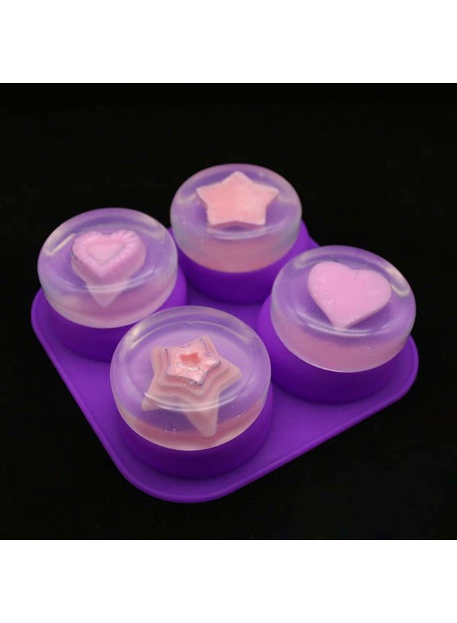 Mose Cafolo 2 Pcs Glossy Silicone Molds 4 Cavity Round Shaped Mold for DIY Soap Making, Chocolate Making, Candle Making, Polymer Clay - Image 2