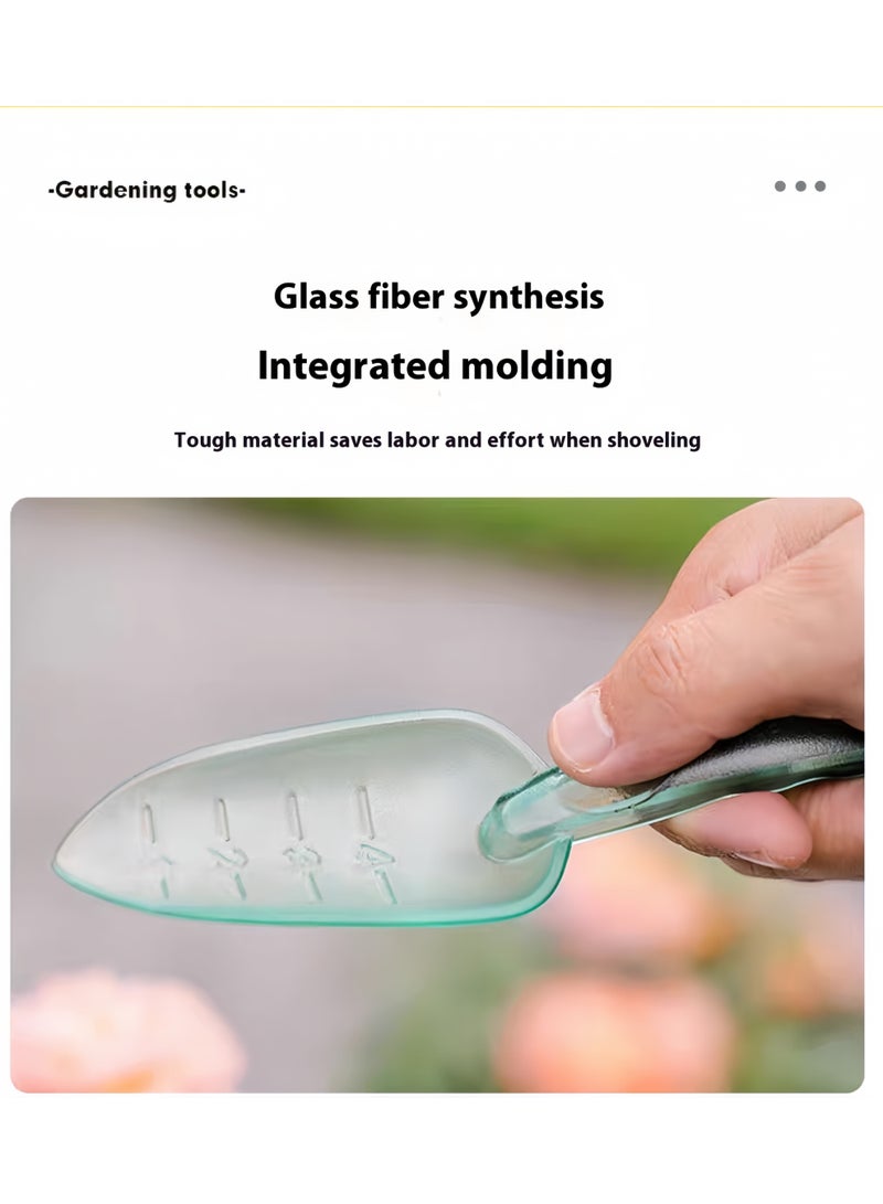 Gardening tools plastic shovel set for planting flowers, digging and loosening soil three-piece set suitable for home gardening, outdoor seaside (green) - Image 4