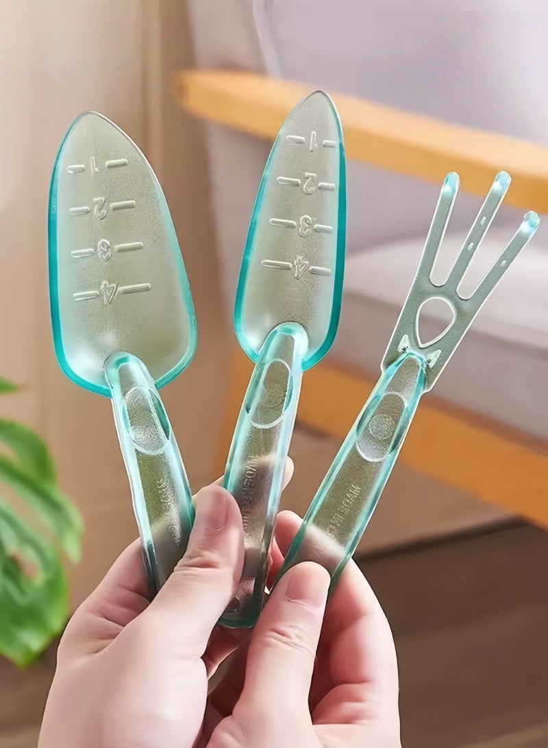 أداة البستنة من الألياف الزجاجية مجموعة من 3 قطع - مقياس المجرفة ومجموعة الجرف مع قبضة غير انزلاق إيرغونومية ، تصميم معلق لزراعة الزهور المنزلية ، حفر التربة والتخفيف ، مثالي للبستنة في الهواء الطلق / الداخلي - Image 1