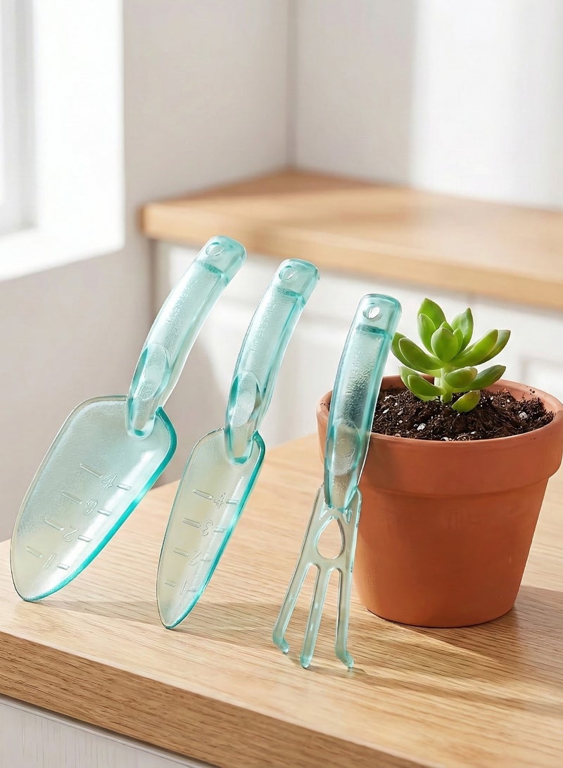 Gardening Tools Set 3-Piece - Fiberglass Hand Shovel, Rake, Cultivator for Soil, Flower Planting, with Hanging Holes, Indoor Outdoor Garden Kit - Image 1