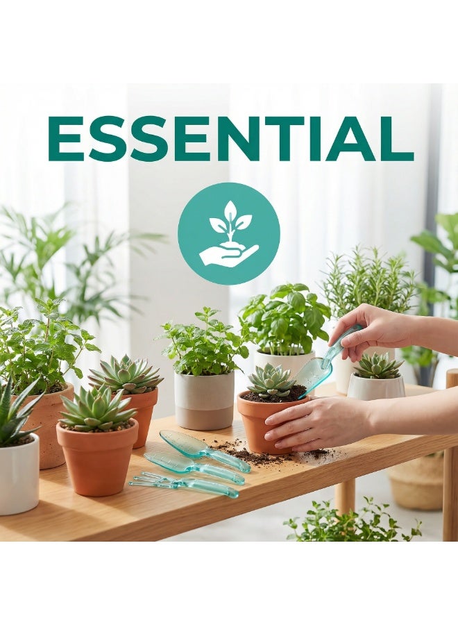 Gardening Tools Set 3-Piece - Fiberglass Hand Shovel, Rake, Cultivator for Soil, Flower Planting, with Hanging Holes, Indoor Outdoor Garden Kit - Image 3