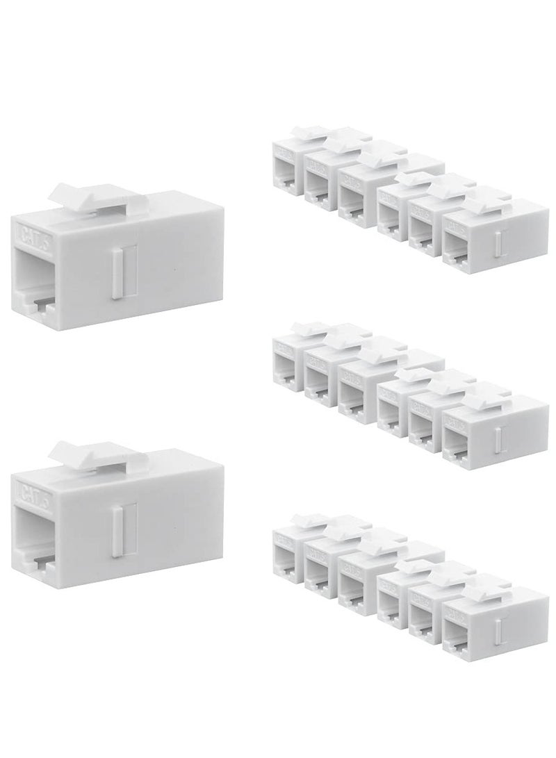 KASTWAVE RJ45 CAT6 Keystone Coupler, 20 Pack Female to Female Plug-In Coupler, UTP CAT6 Keystone In-Line Coupler, White - Image 1