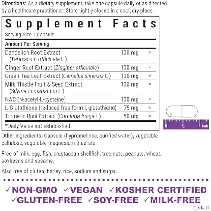 Bluebonnet Nutrition Liver Detox, Liver Health*, Antioxidant Protection*, Soy-Free, Gluten-Free, Kosher Certified, Non-GMO, Dairy-Free, 30 Vegetable Capsules, 30 Servings - Image 3
