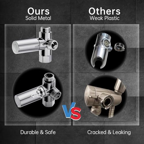 Veken 11.8 Inch Rectangle Rain Shower Head - Shower Heads with 6 Modes Handheld Spray Combo - Wide Rainfall shower with 70" Hose - 1.8gpm Dual Showerhead with Anti-Clog Nozzles - Matte Black - Image 5