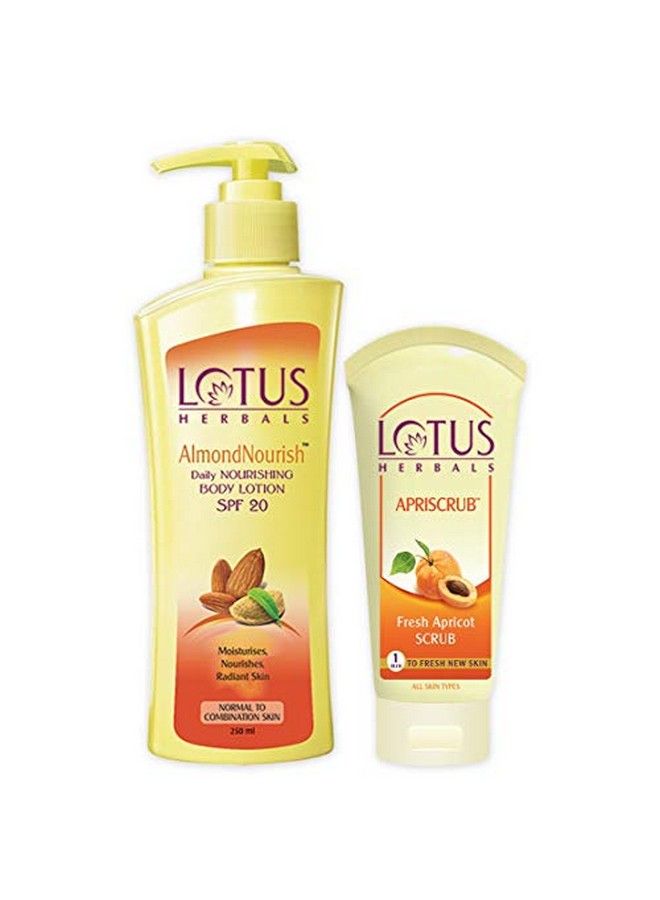 LOTUS HERBALS Almondnourish Daily Nourishing Body Lotion 250Ml With Apricot Scrub 60G 250 Ml  - Image 1