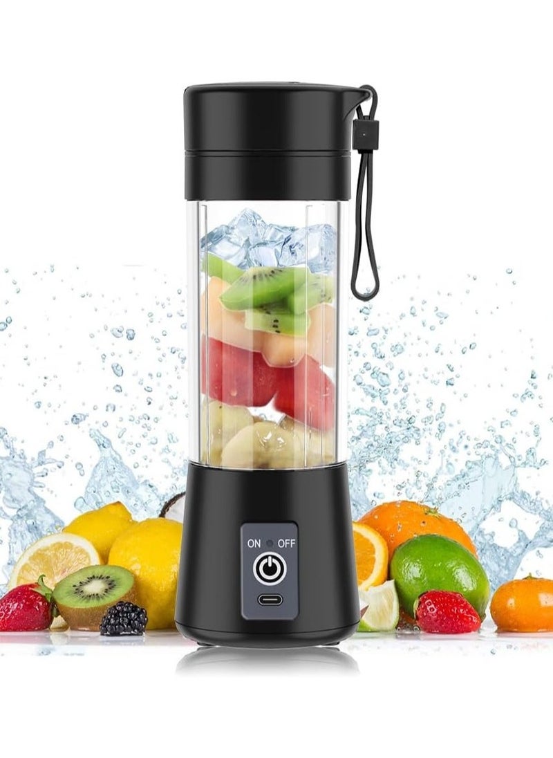 Portable Blender Smoothie Blender Personal Mini Blender Shakes and Smoothies Rechargeable Home Travel Fruit Juicer Cup with 14 Oz BPA Free Travel Cup and Lid Mini Mixing Shaker Bottle 380ml - Image 1