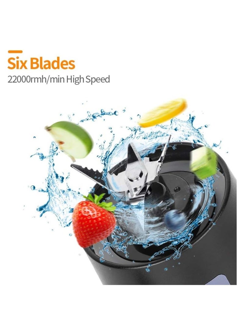 Portable Blender Smoothie Blender Personal Mini Blender Shakes and Smoothies Rechargeable Home Travel Fruit Juicer Cup with 14 Oz BPA Free Travel Cup and Lid Mini Mixing Shaker Bottle 380ml - Image 4