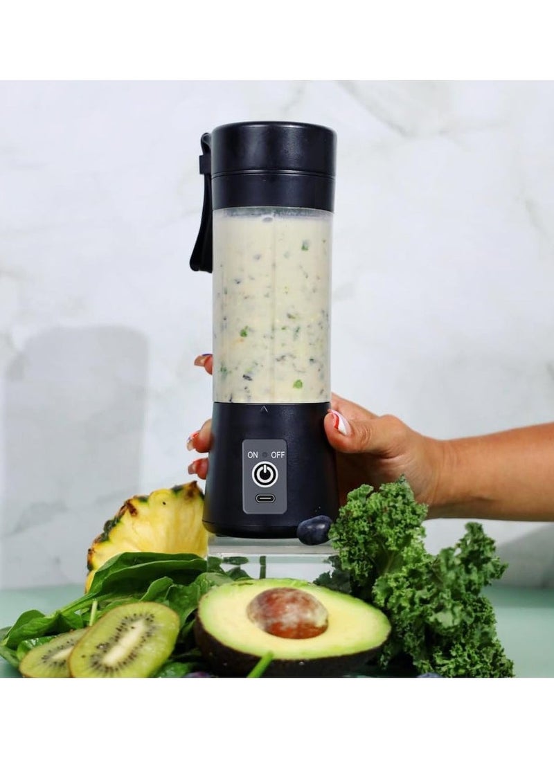 Portable Blender Smoothie Blender Personal Mini Blender Shakes and Smoothies Rechargeable Home Travel Fruit Juicer Cup with 14 Oz BPA Free Travel Cup and Lid Mini Mixing Shaker Bottle 380ml - Image 2