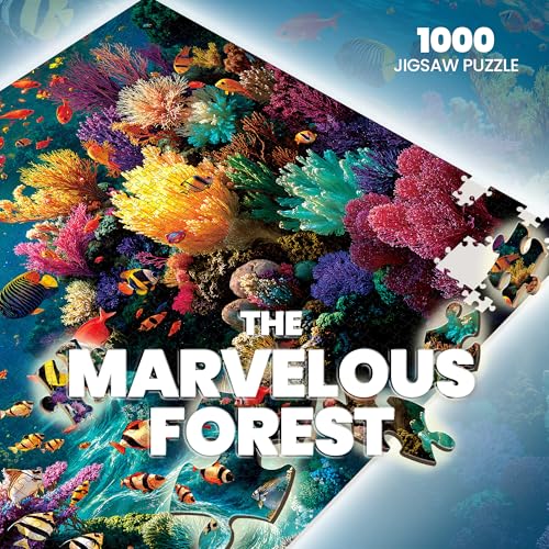 lamplig Puzzles for Adults 1000 Pieces Ocean Sea Animal Fish Coral Nature 1000 Piece Puzzle for Adults Seniors Hard Jigsaw Puzzles for Adult with Letters on Back Fun 11 Poster - Image 5