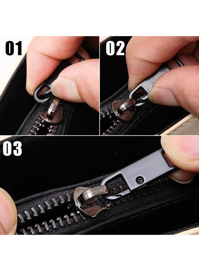 طقم استبدال رأس سحّاب معدني عالمي للإصلاح الفوري من MySouqEg - أدوات سحب وفك سحّاب قابلة للفصل لحقائب السفر، حقائب اليد، والملابس - لون عشوائي (5 قطع). - Image 3