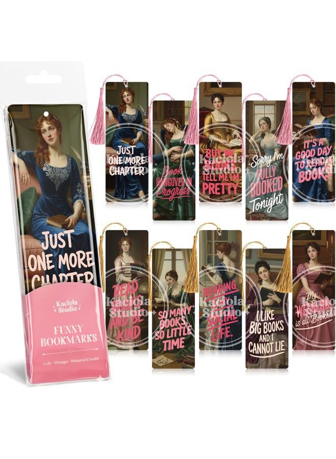 Kaciola 10 Pack Classical Bookworm Bookmark, Funny Bookmarks for Women, Book Lovers, Bookish Items Gift, Cute Bookmarks for Women Students Teachers Reading - Image 1