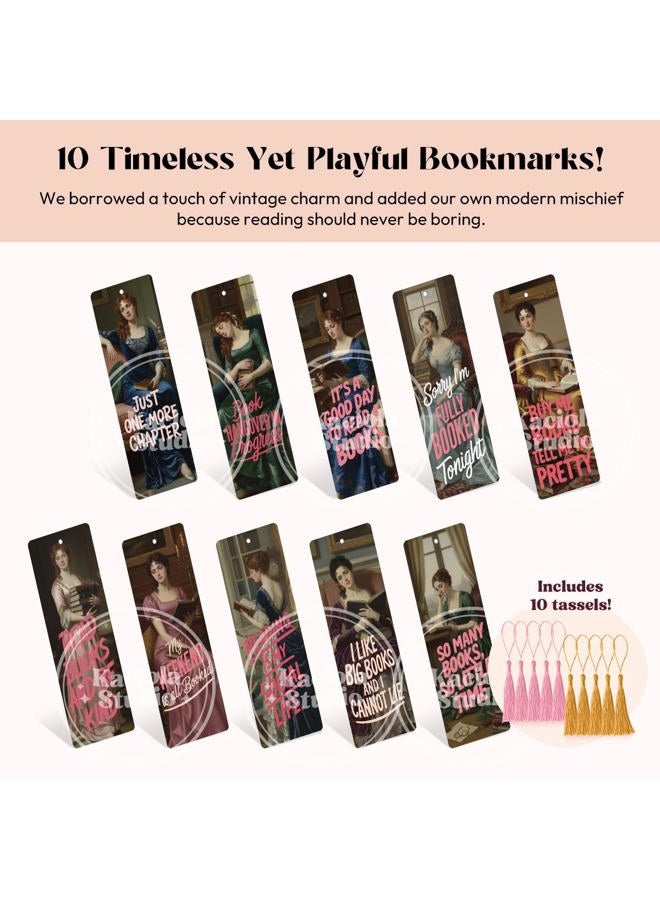 Kaciola 10 Pack Classical Bookworm Bookmark, Funny Bookmarks for Women, Book Lovers, Bookish Items Gift, Cute Bookmarks for Women Students Teachers Reading - Image 2
