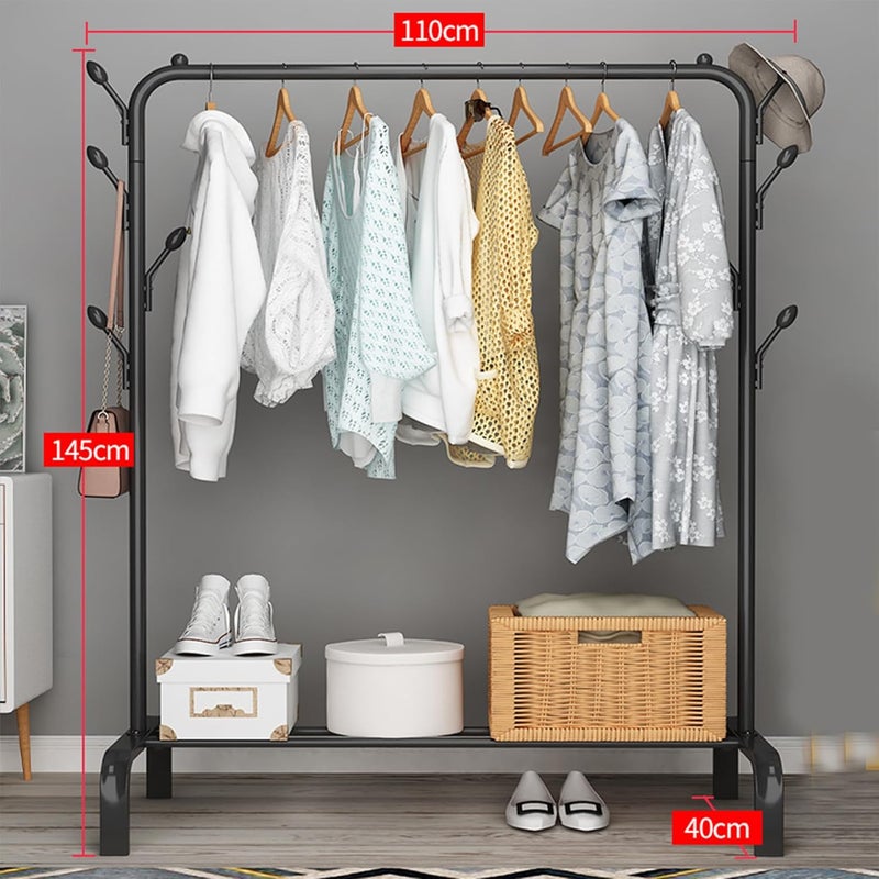 Kuber Industries Kuber Industries Cloth Hanger and Organiser for Coat Hat Handbag Umbrella Display Rack for Home Office Showroom Stainless SteelColorBlack TW603BK  - Image 3